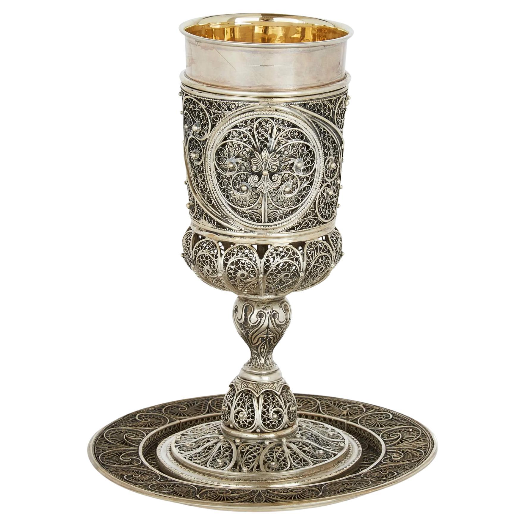 Silver Kiddush Cup in 18th Century Style from Germany at 1stDibs