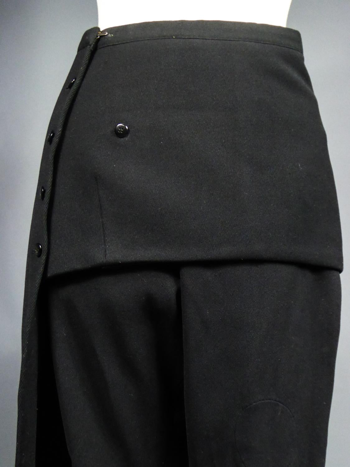 Black A Jumpsuit  Short Pants and Skirt in Wool Gabardine - England Circa 1930 For Sale