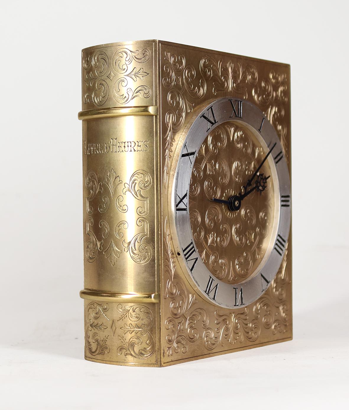 Bronze A 'Just' Book of Hours Clock For Sale