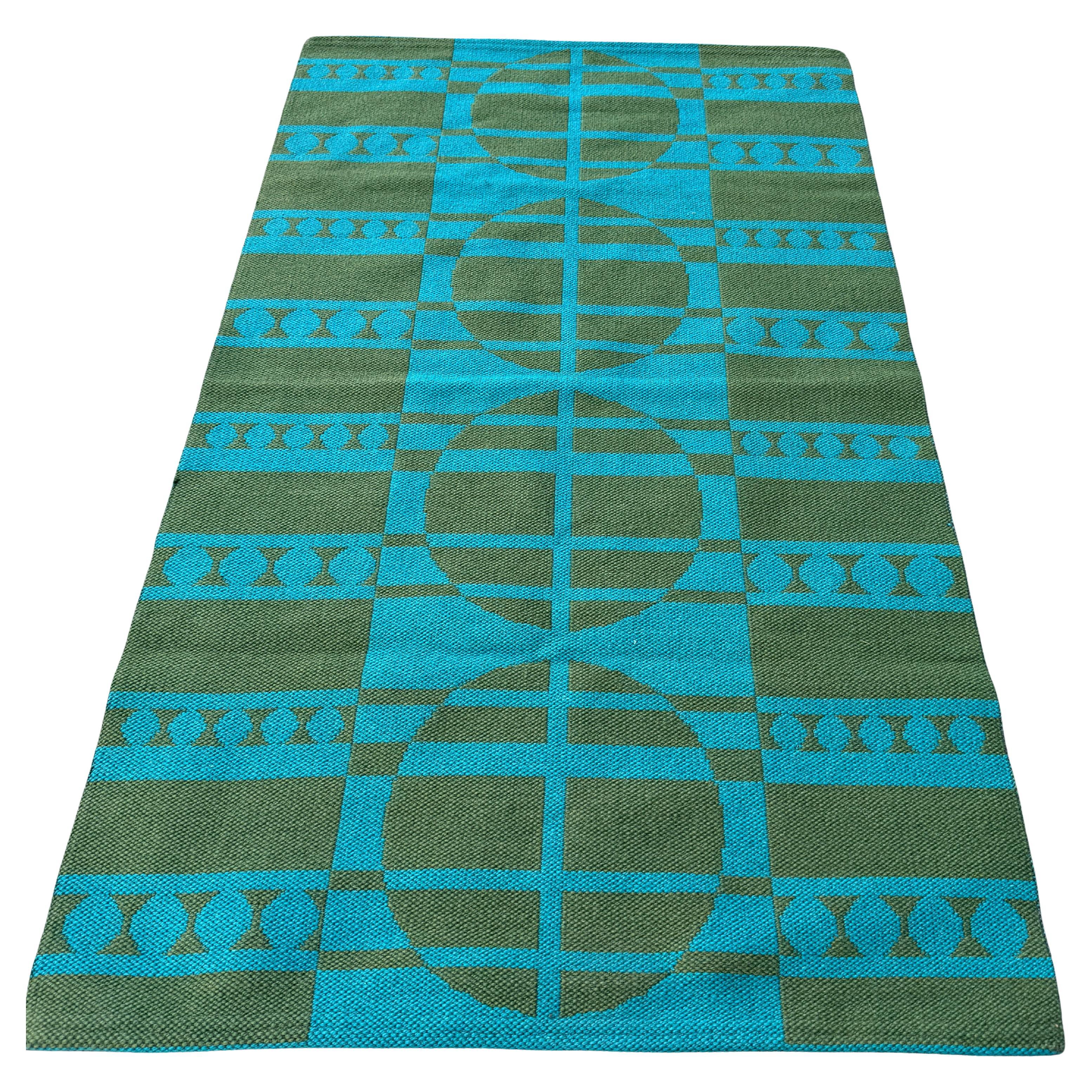 A Jutland Flat Weave Mills Rug after Verner Panton
