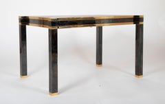 Karl Springer Gun Metal, Brass and Lizard Skin Games Table