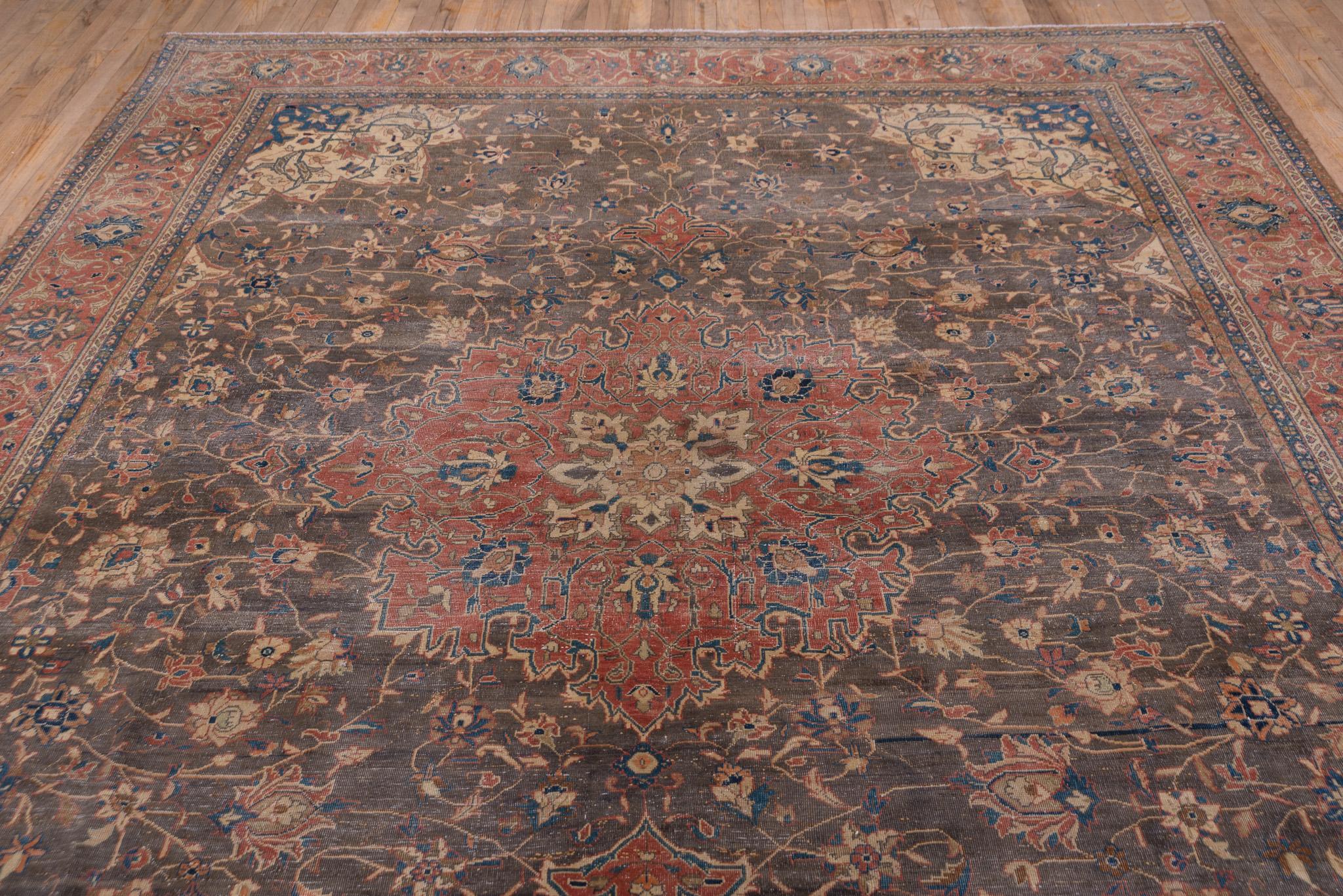 Hand-Knotted A Kashan Rug circa 1930.  For Sale