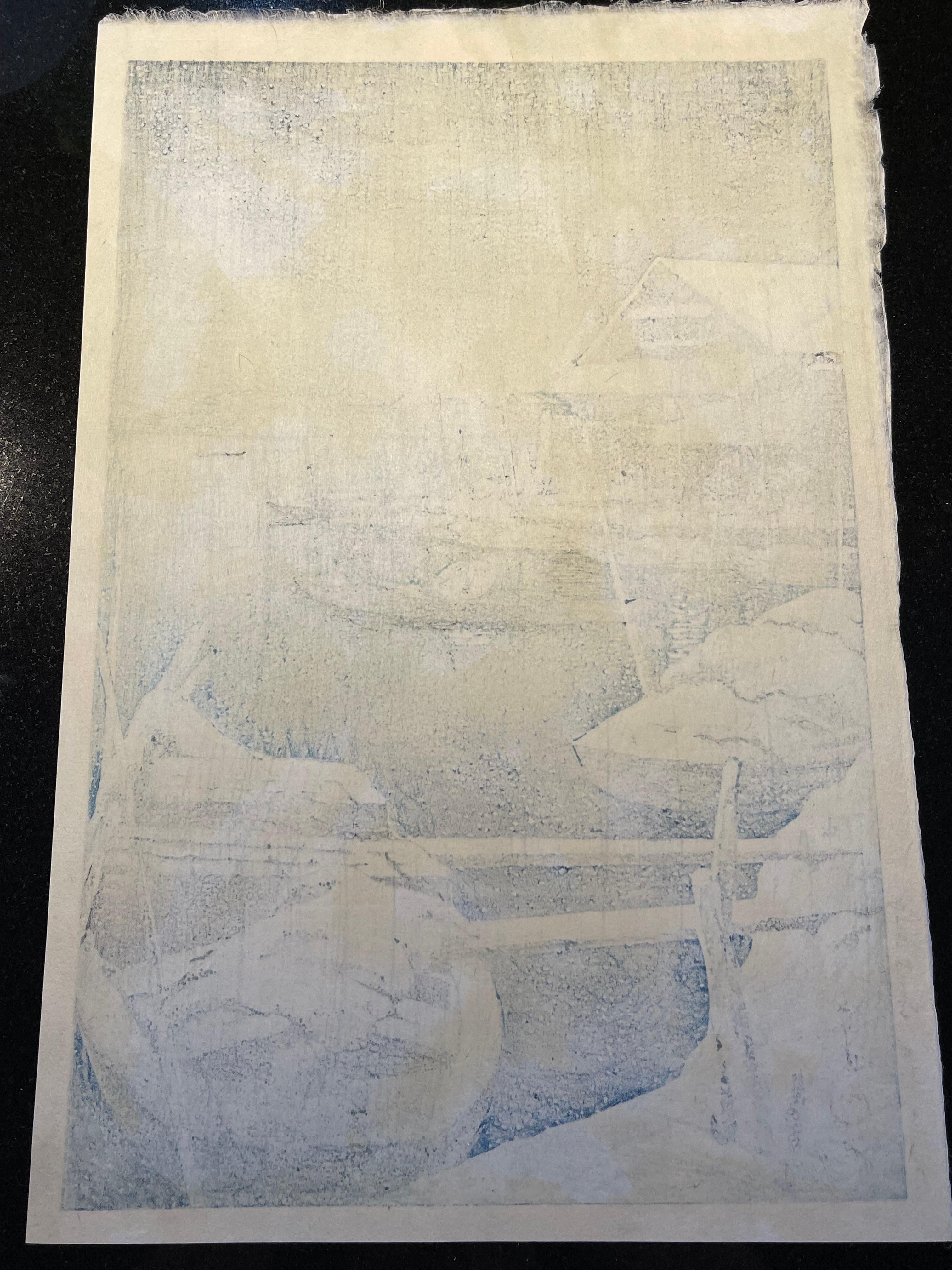 Parchment Paper Kawase Hasui Block Print For Sale