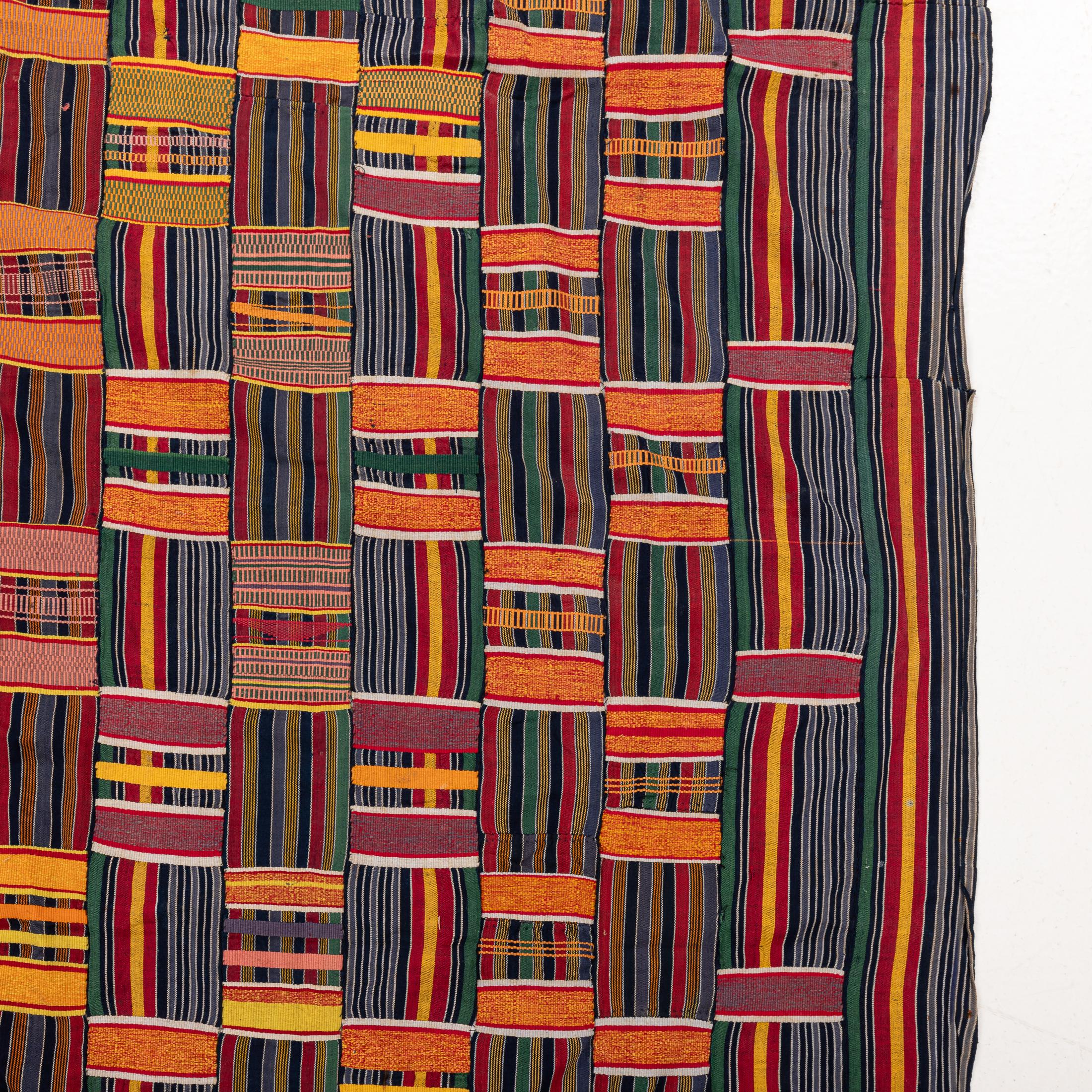 Ghanaian A Kente Shoulder Cloth from the Asante people of Ghana  ca. 1970