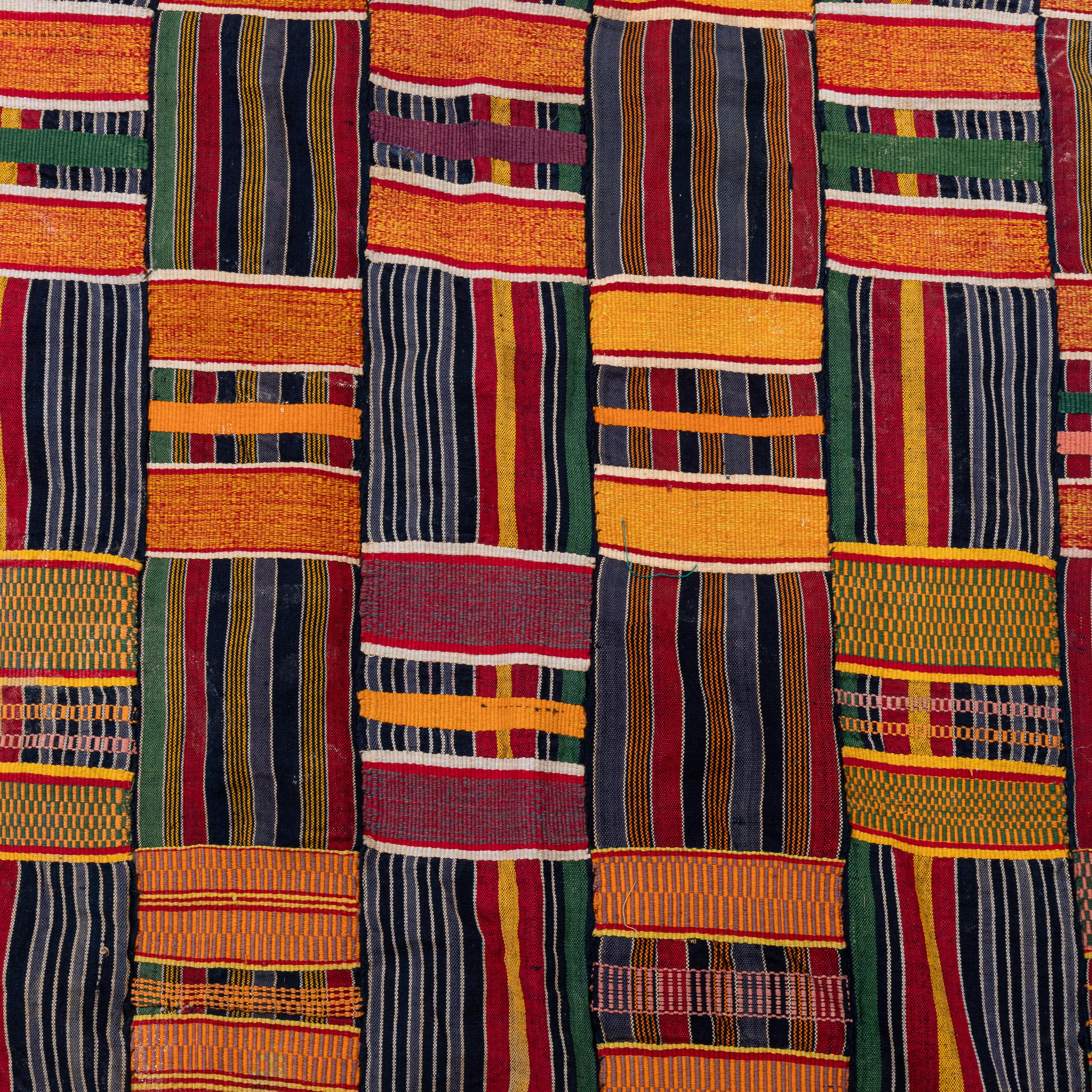 20th Century A Kente Shoulder Cloth from the Asante people of Ghana  ca. 1970