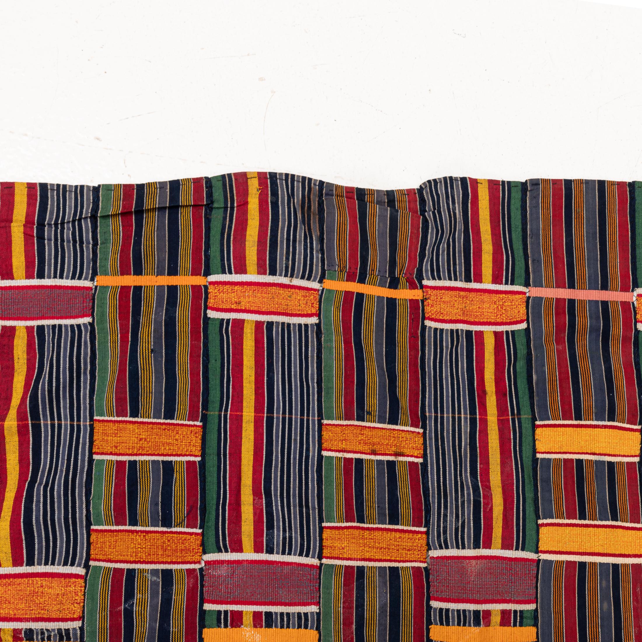 Cotton A Kente Shoulder Cloth from the Asante people of Ghana  ca. 1970