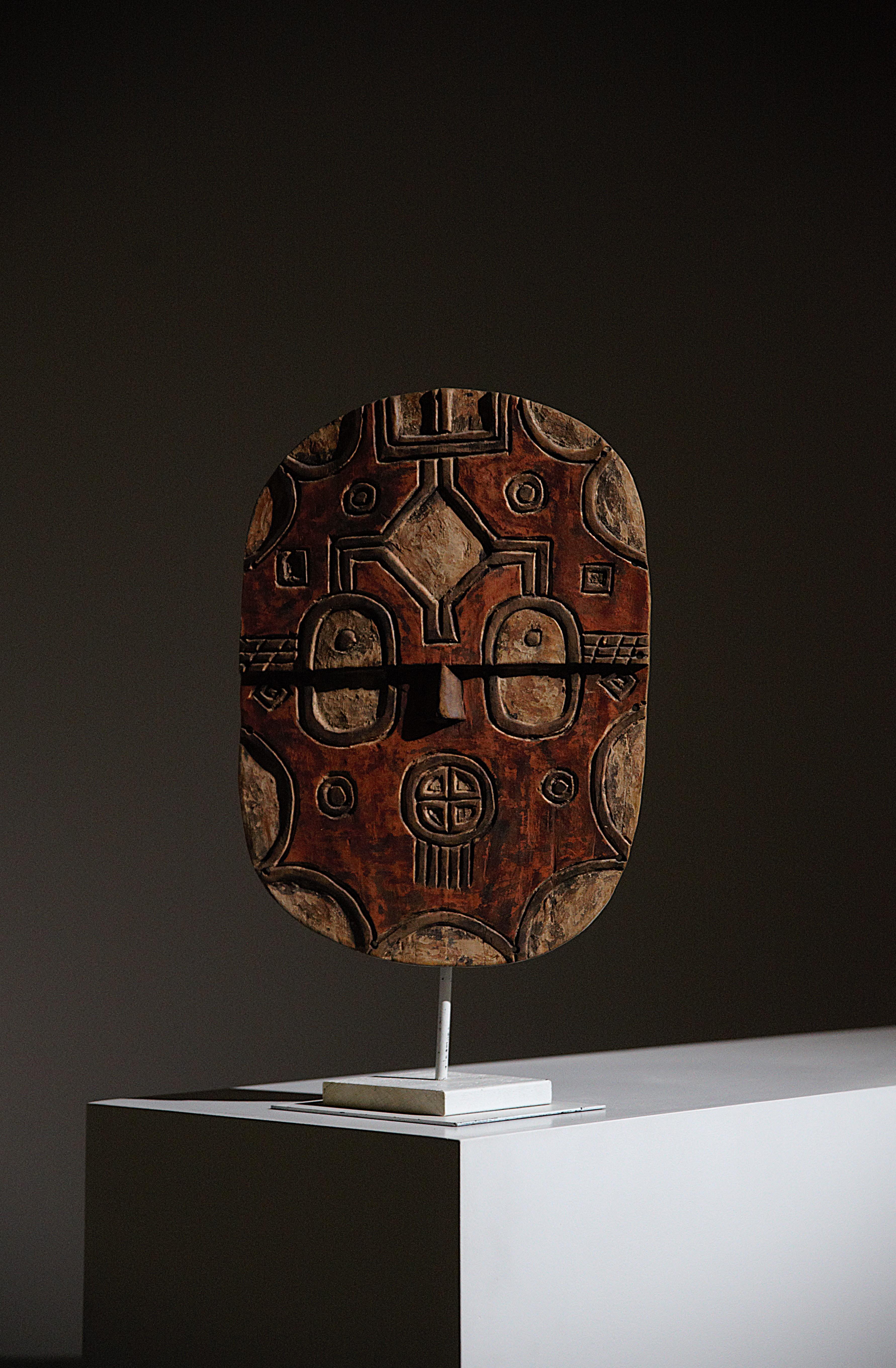 Wood A Kidoumou Mask by Teke Tsayi Tribe Africa 1980's For Sale