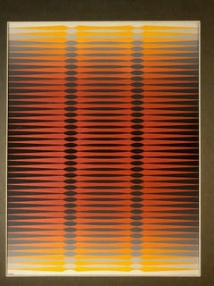 A Kinetic Optical Op-Art GOUACHE PAINTING by DORDEVIC MIODRAG, France 1960