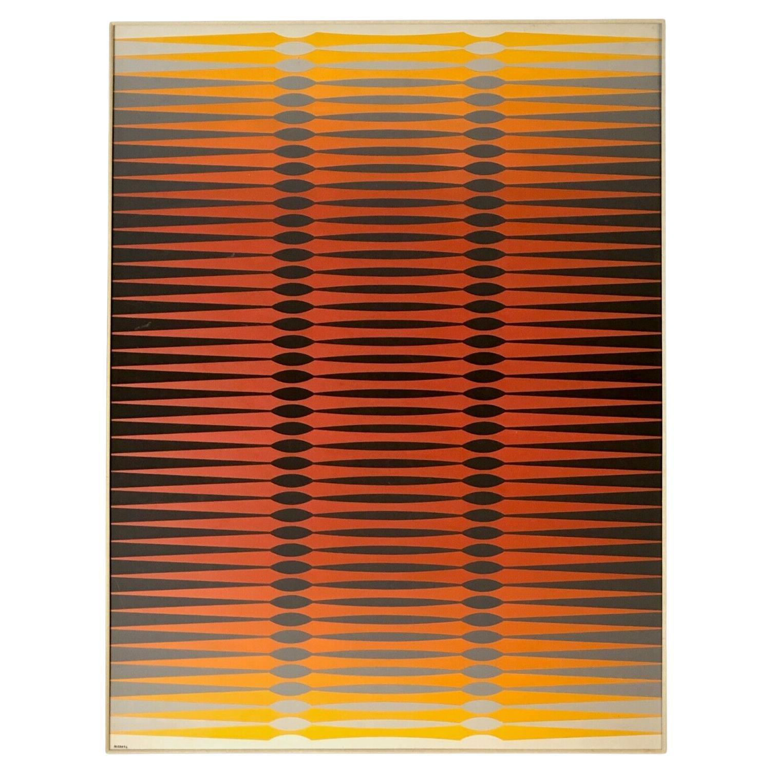 A Kinetic Optical Op-Art GOUACHE PAINTING by DORDEVIC MIODRAG, France 1960 For Sale