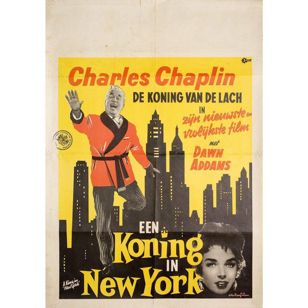 Original 1957 Dutch poster by Adams for the film A King in New York directed by Charles Chaplin with Charles Chaplin / Maxine Audley / Jerry Desmonde / Oliver Johnston. Very good condition, folded with tape on back. Many original posters were issued