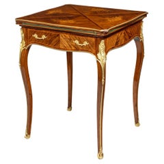 Kingwood Marquetry Envelope Card Table