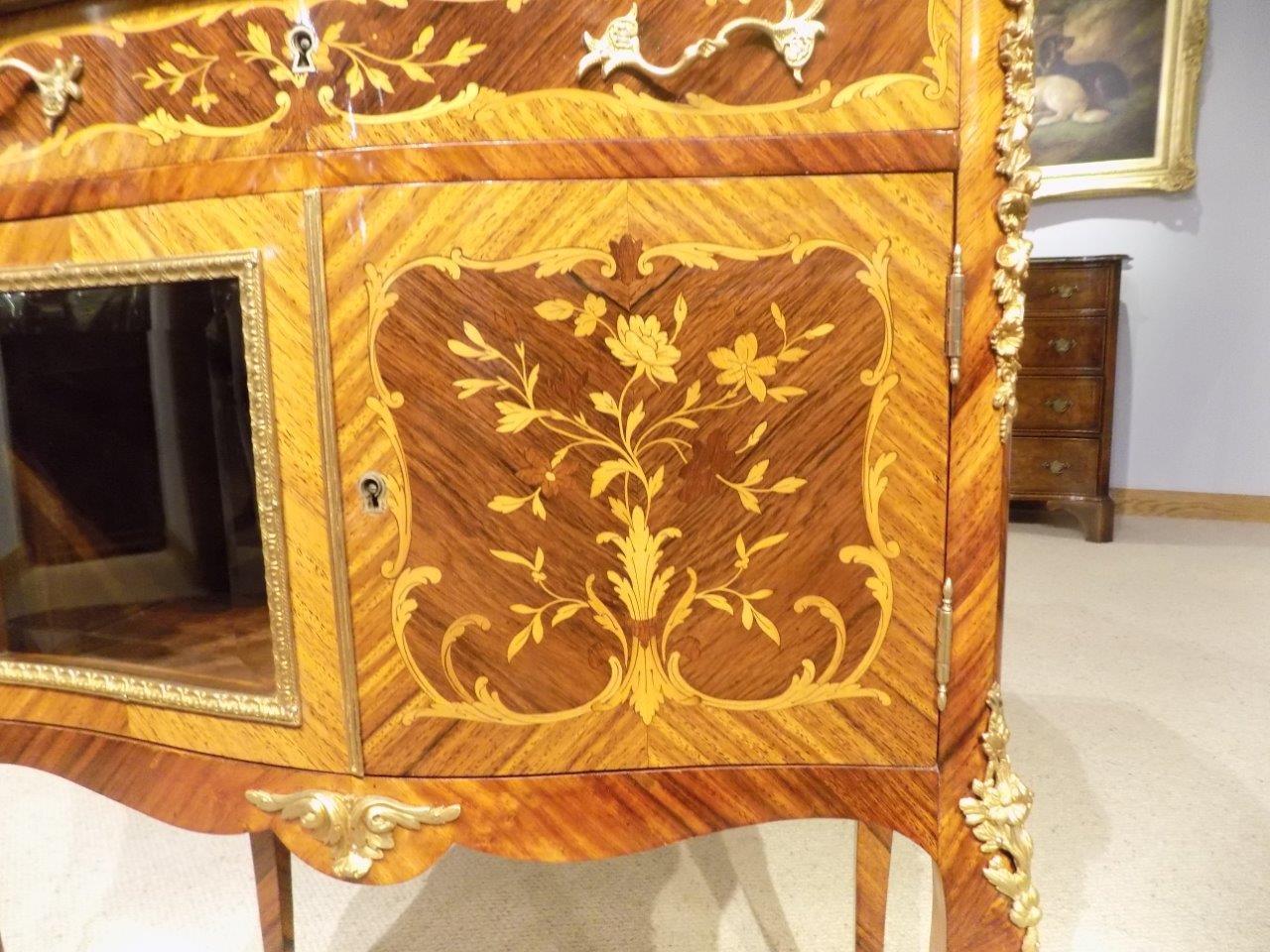 Kingwood and Marquetry Inlaid French Side Cabinet In Excellent Condition For Sale In Darwen, GB