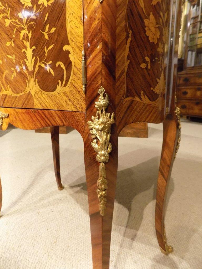 Kingwood and Marquetry Inlaid French Side Cabinet For Sale 2