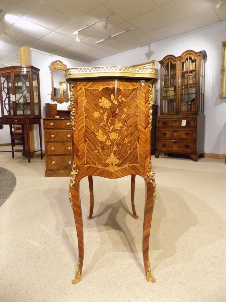 Kingwood and Marquetry Inlaid French Side Cabinet For Sale 3