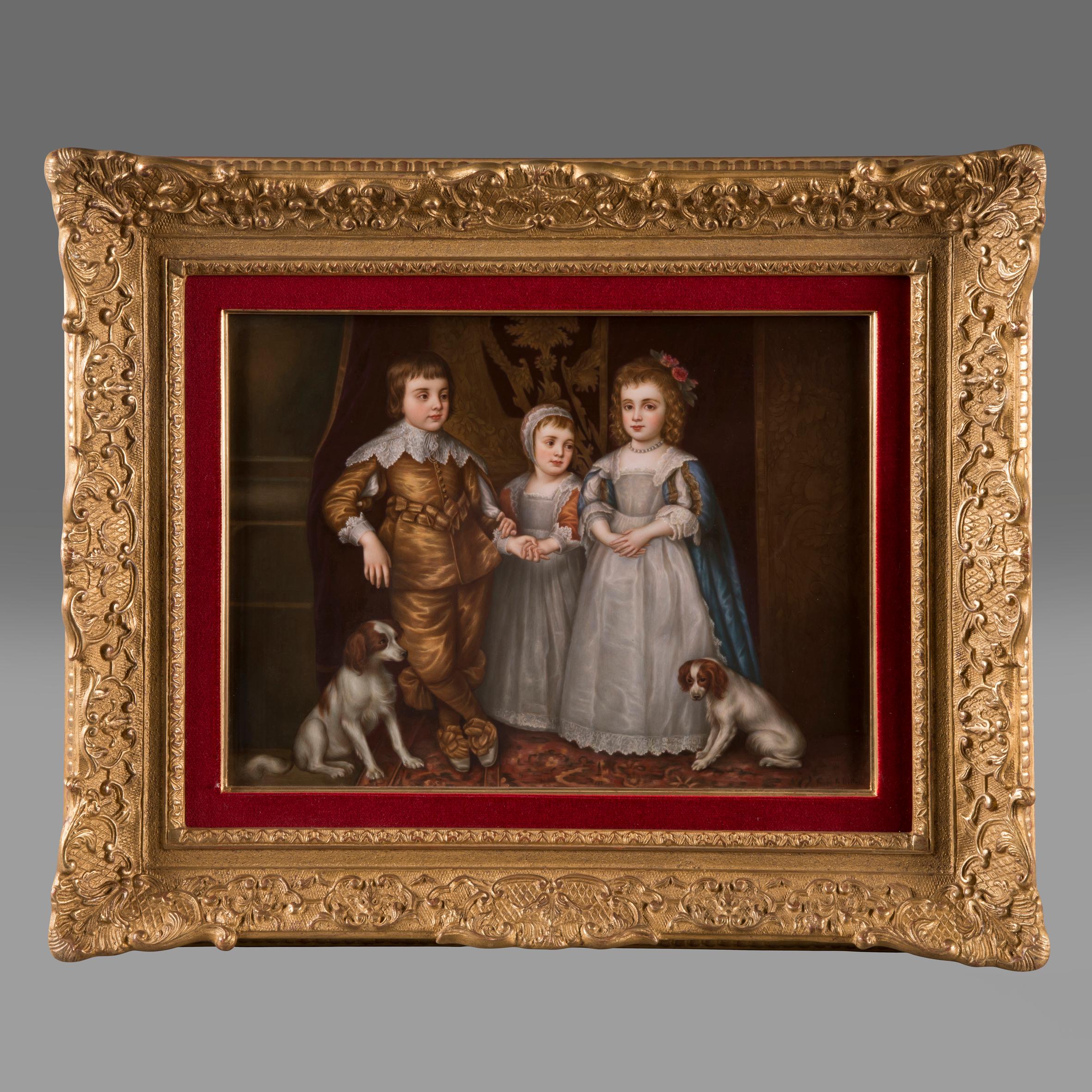 German A KPM Porcelain Plaque After The Painting By Sir Anthony van Dyck, Circa 1890 For Sale