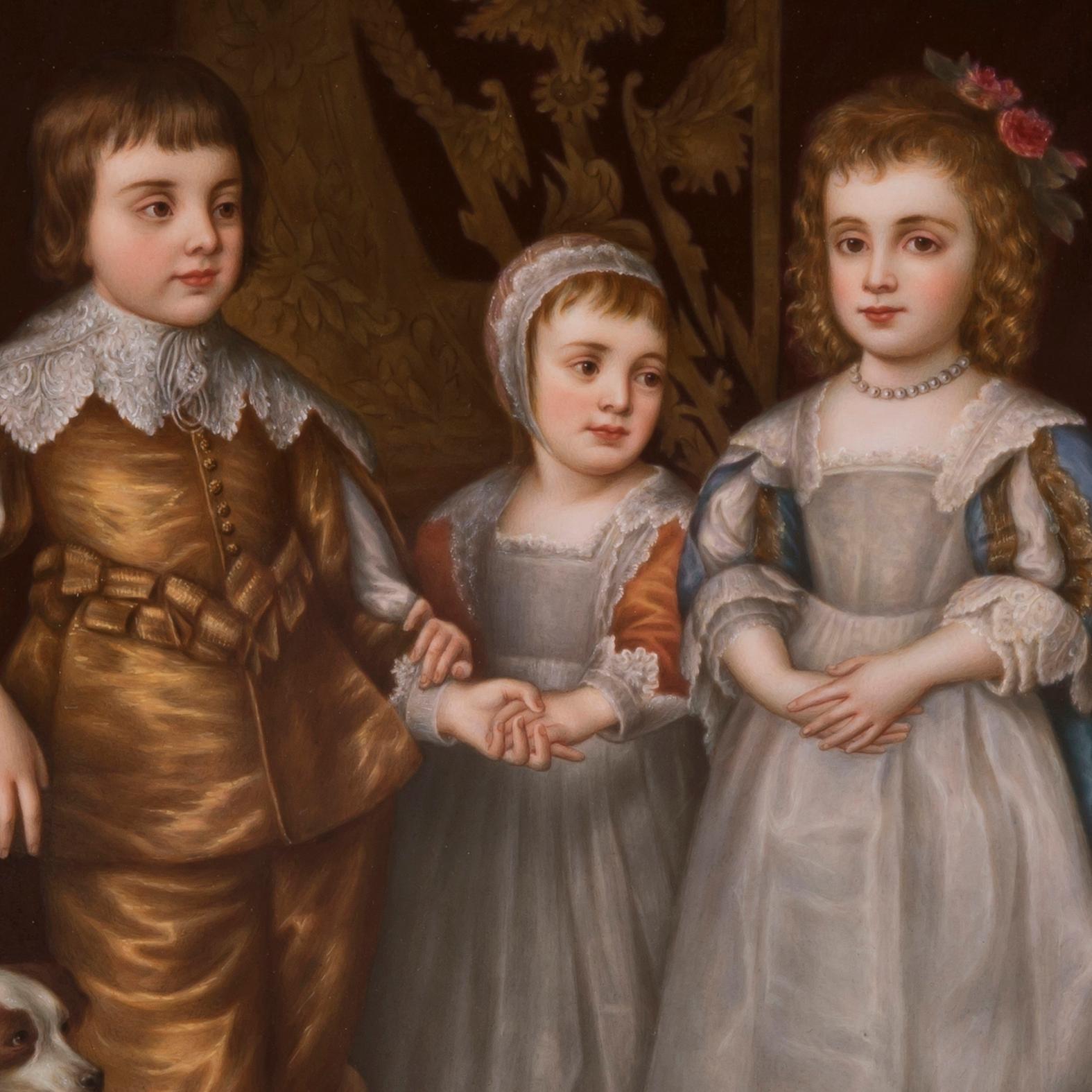 Una placca in porcellana KPM dopo il dipinto di Sir Anthony Van Dyck (After) Anthony Van Dyck, 1890 ca. In condizioni buone in vendita a Brighton, West Sussex