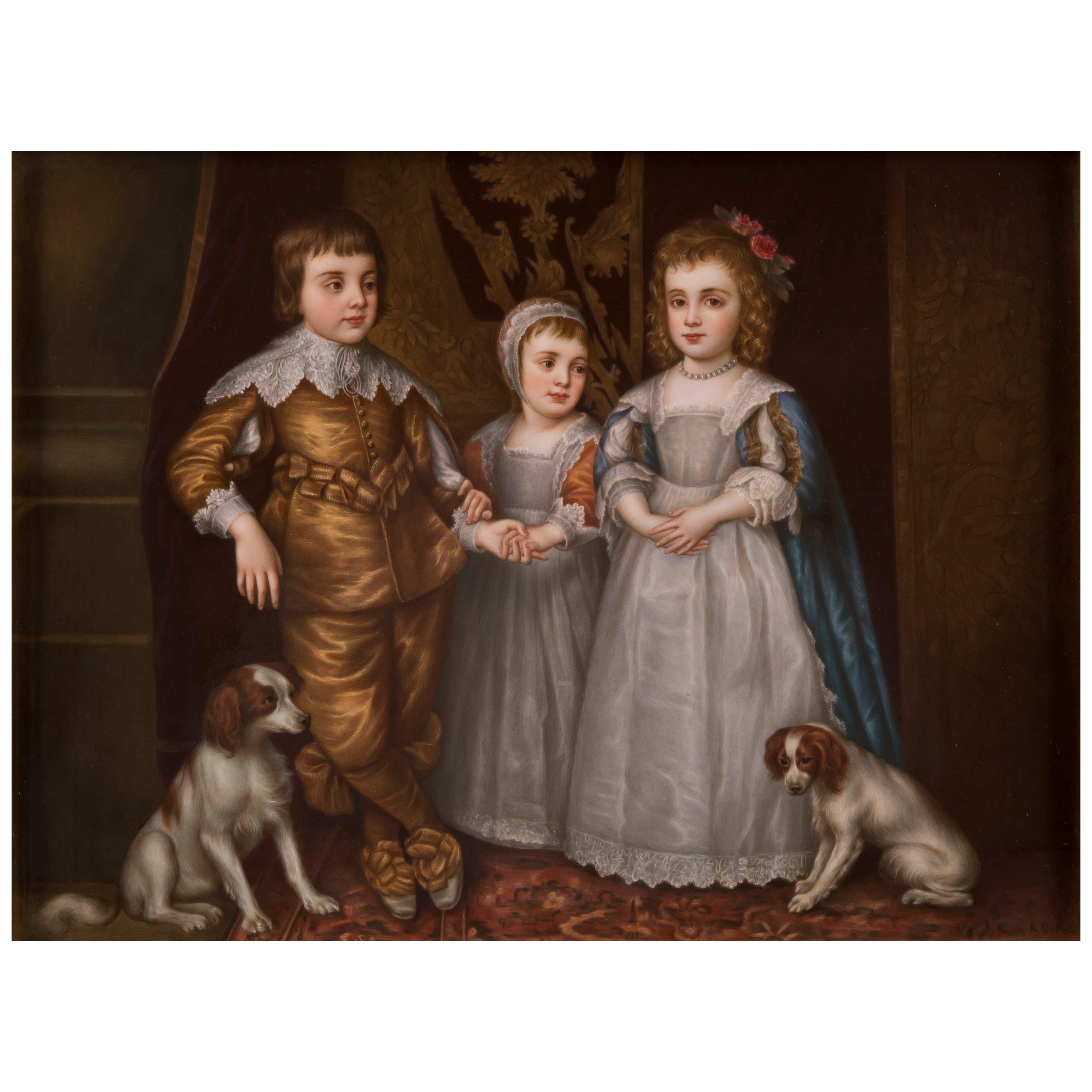 A KPM Porcelain Plaque After The Painting By Sir Anthony van Dyck, Circa 1890