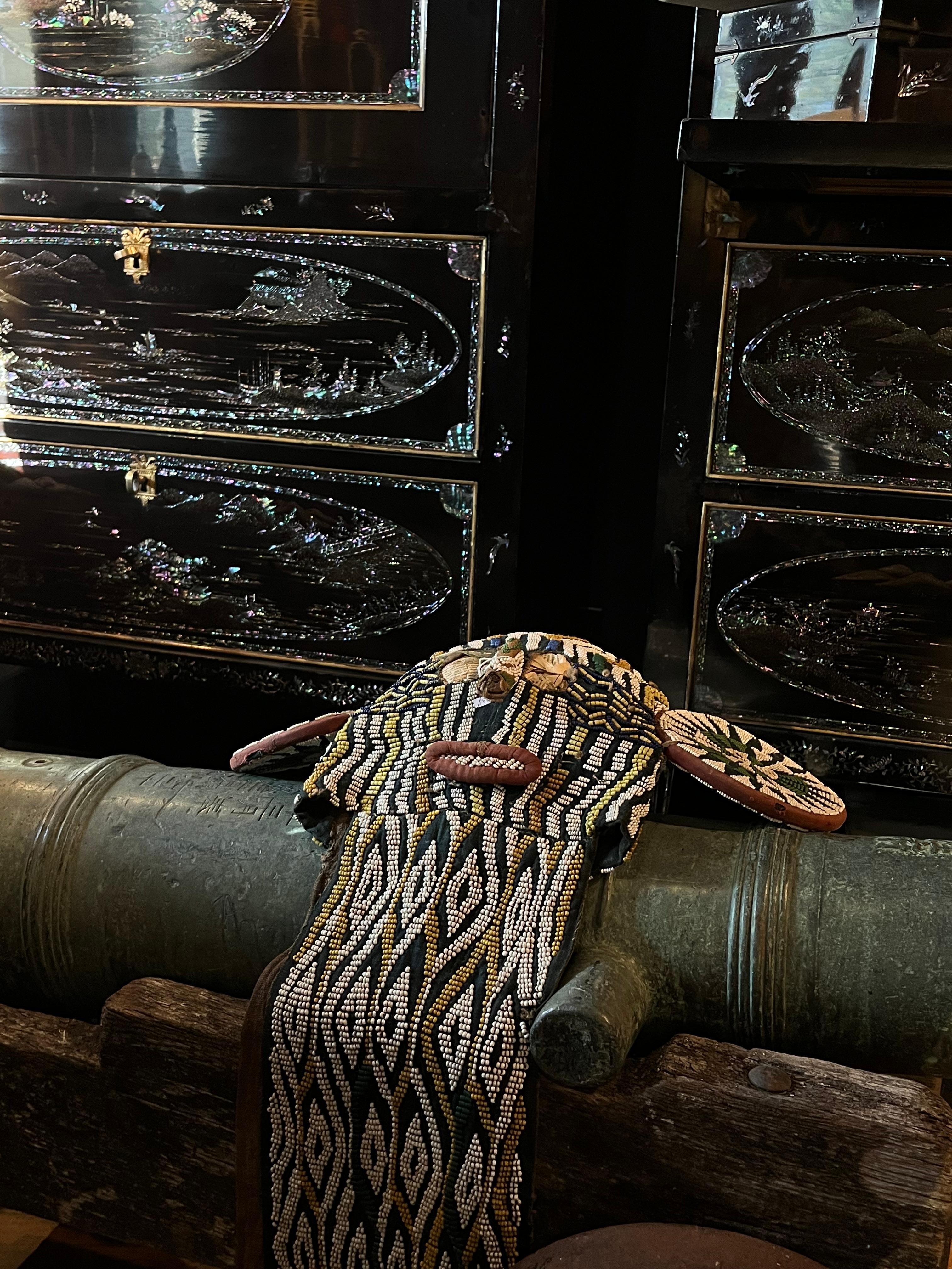 Bamileke, Cameroon, early 20th century

Among the Bamileke people, only members of the Kuosi society (the elephant society) are permitted to perform elephant masquerades, symbolizing the authority, wealth, and power of the fon (king, ruler, or