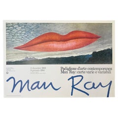 Vintage "A L' Heure de L' Observatoire-Les Amoureux" Man Ray Art Exhibition Poster 1983
