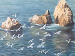 A. L. Slocock - 1993 Oil, A Flock of Seagulls