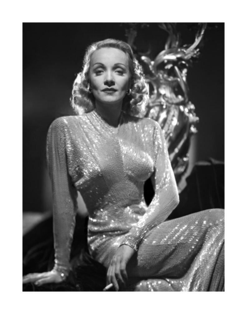 A.L. Whitey Schafer Black and White Photograph - Marlene Dietrich: Stunning Glamour