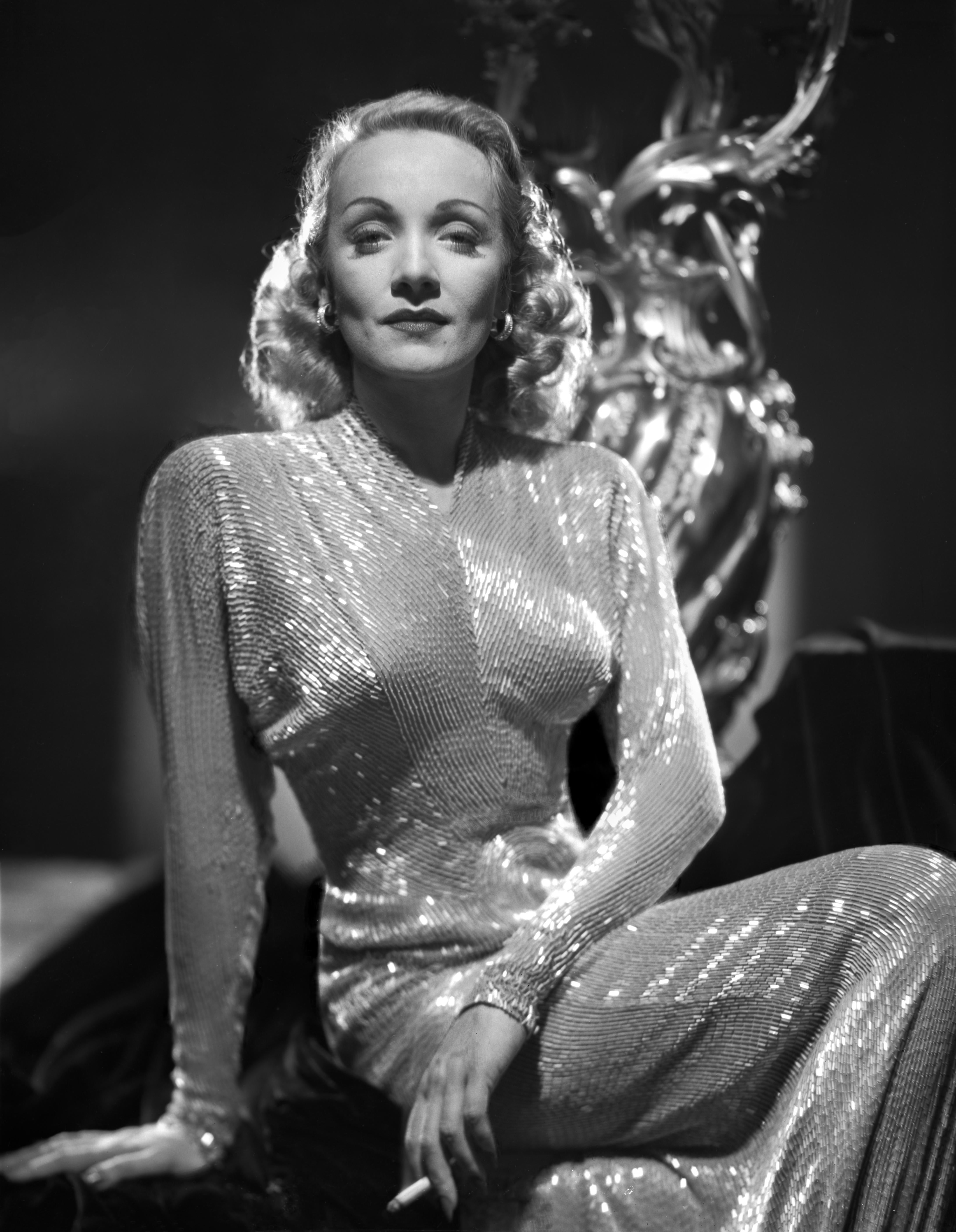 A.L. Whitey Schafer Portrait Photograph - Marlene Dietrich Stunning Glamour II Globe Photos Fine Art Print