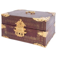 Antique La Marquise De Sévigné, Candy Box in Leather, After 1898
