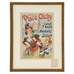 A LA PLACE CLICHY Maitres de l'Affiche Plate 191 Original Vintage Poster FRAMED