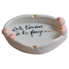 A la plage! Ashtray in Chine Bone Porcelain by Hania Jneid