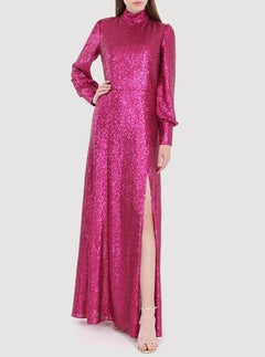 A LA RUSSE LONG PINK DRESS WITH SEQUINS Sz IT 38 - US 2