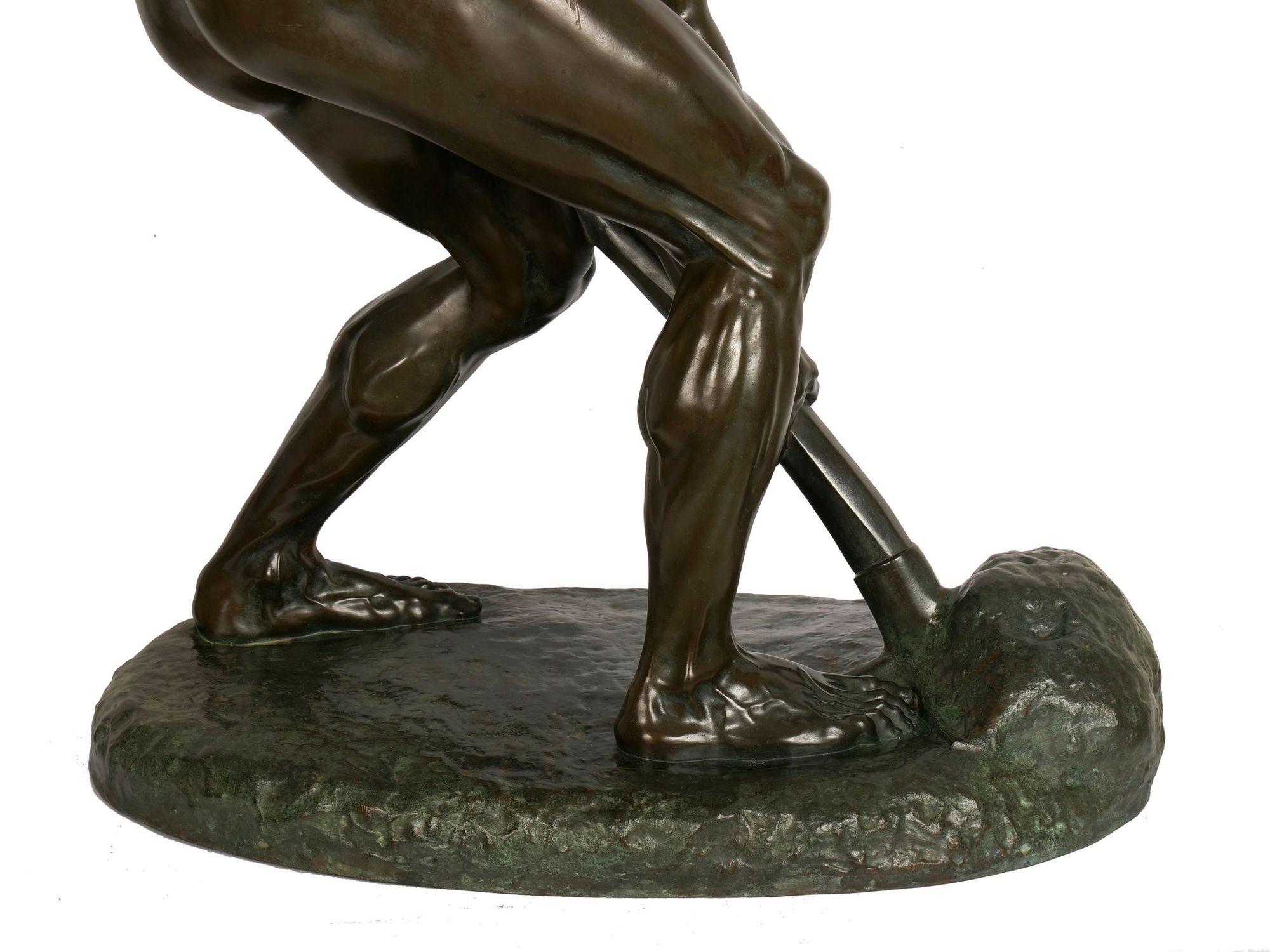 « À la terre ! » Sculpture française en bronze ancien d'Alfred Boucher & Barbedienne en vente 5