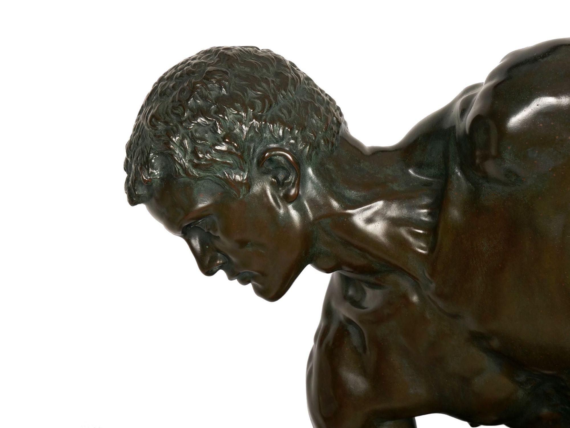 „A la terre!“ Französische antike französische Bronzeskulptur von Alfred Boucher & Barbedienne im Angebot 10