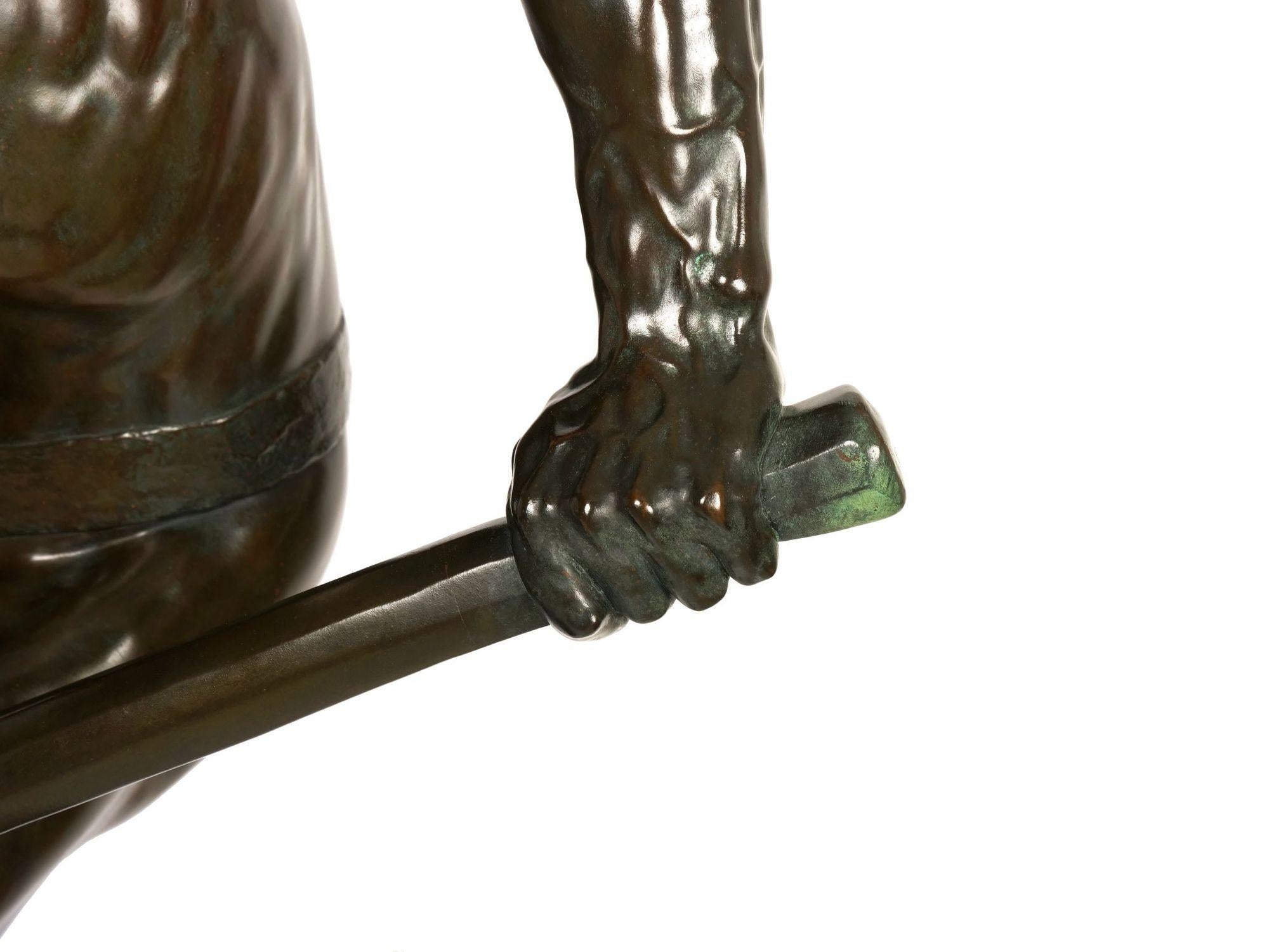 « À la terre ! » Sculpture française en bronze ancien d'Alfred Boucher & Barbedienne en vente 10
