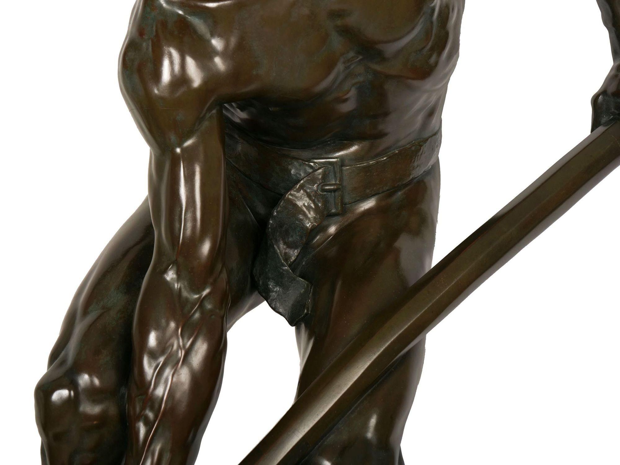 « À la terre ! » Sculpture française en bronze ancien d'Alfred Boucher & Barbedienne en vente 11