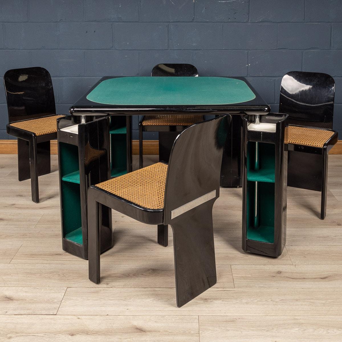 Lacquered Wood Games Table & Chairs by Pierluigi Molinari for Pozzi, Milan In Good Condition In Royal Tunbridge Wells, Kent