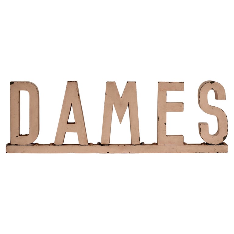 Dames Sign Ladies ‘Dame’ Mid Century Public Toilet Sign from South of France Made ...