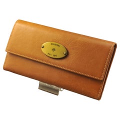 A Ladies Mulberry Tan Leather Wallet with Original Dust Cover & Grey Box
