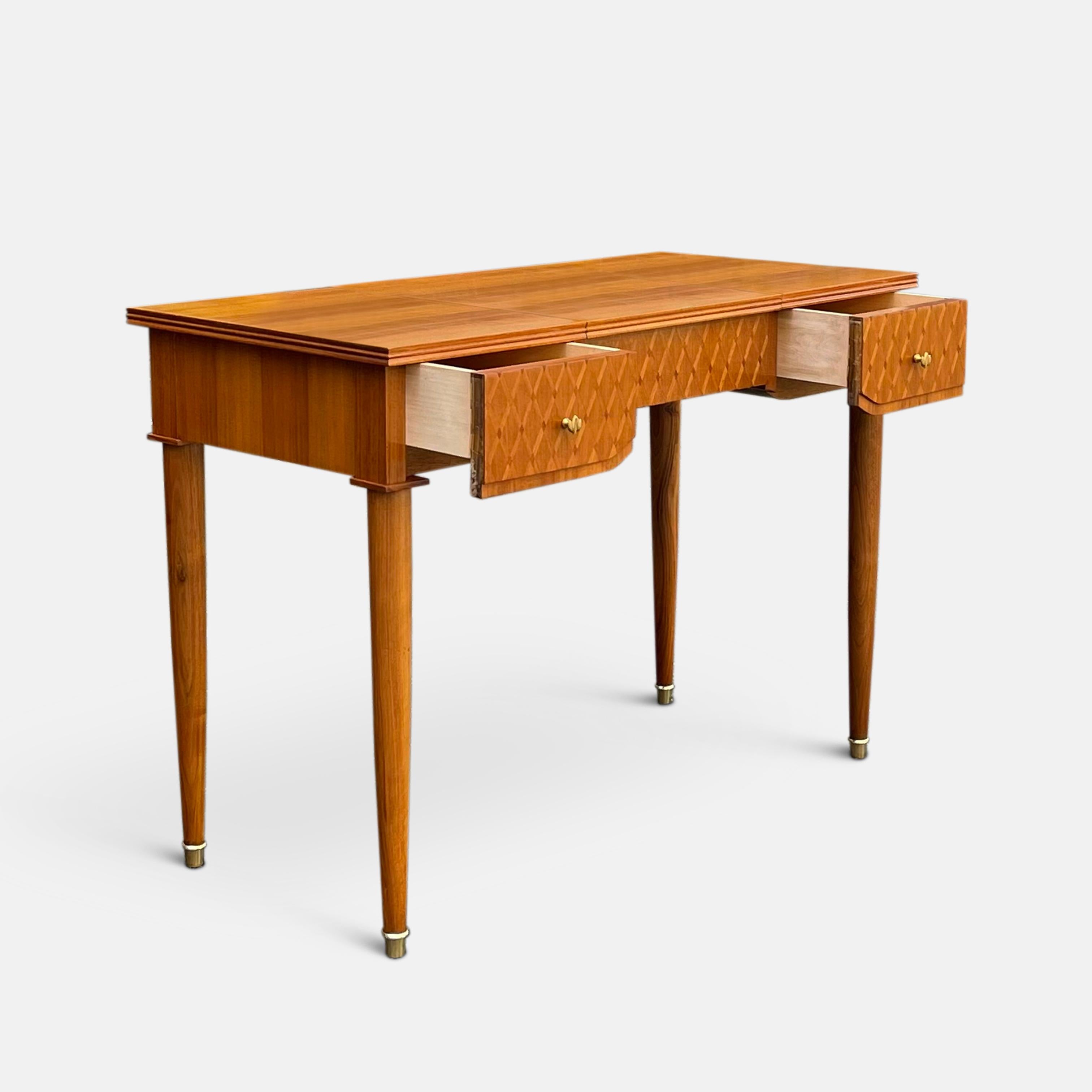 Mid-20th Century Ladies Writing and Vanity Table by Jules Leleu, circa 1950s For Sale