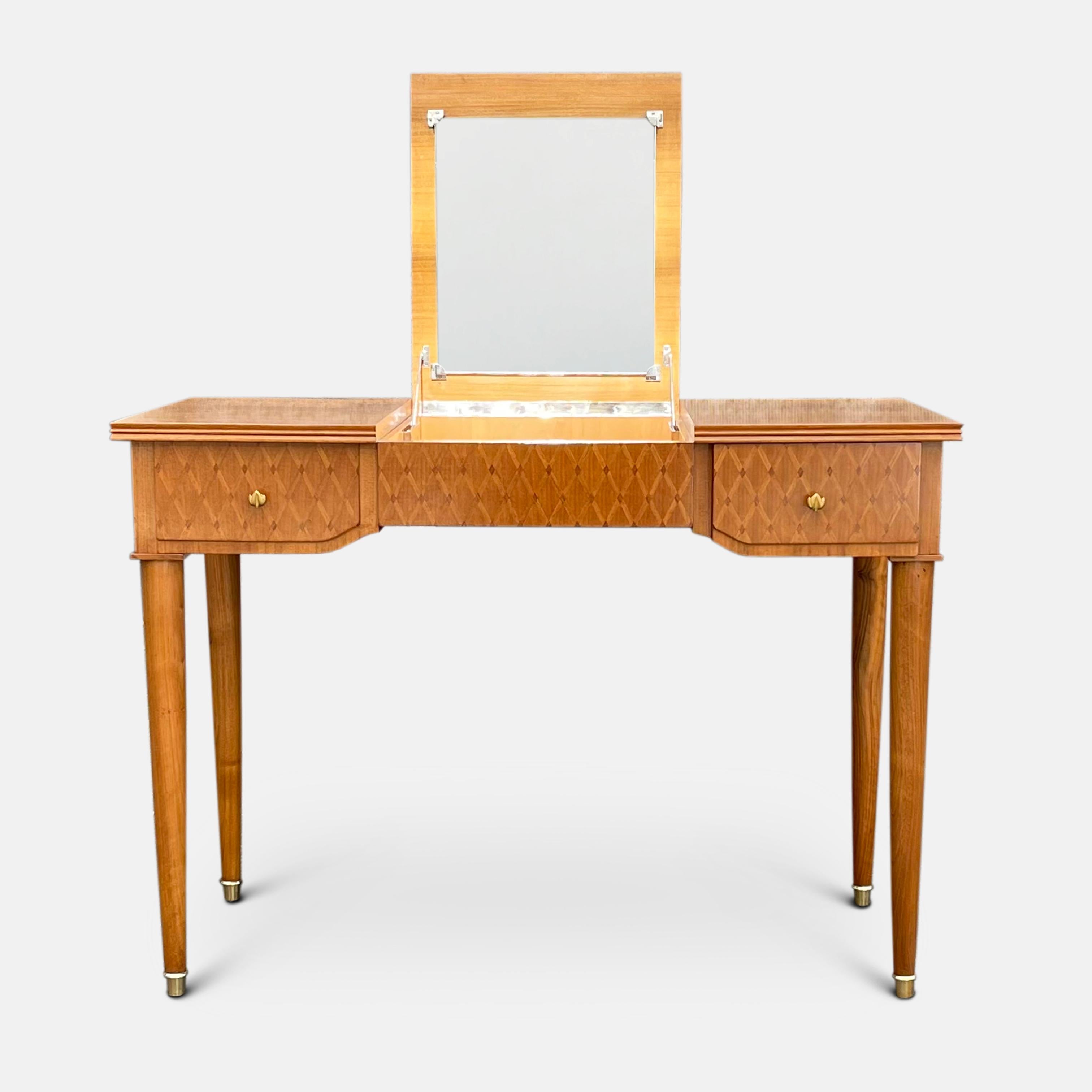 Ladies Writing and Vanity Table by Jules Leleu, circa 1950s For Sale 1