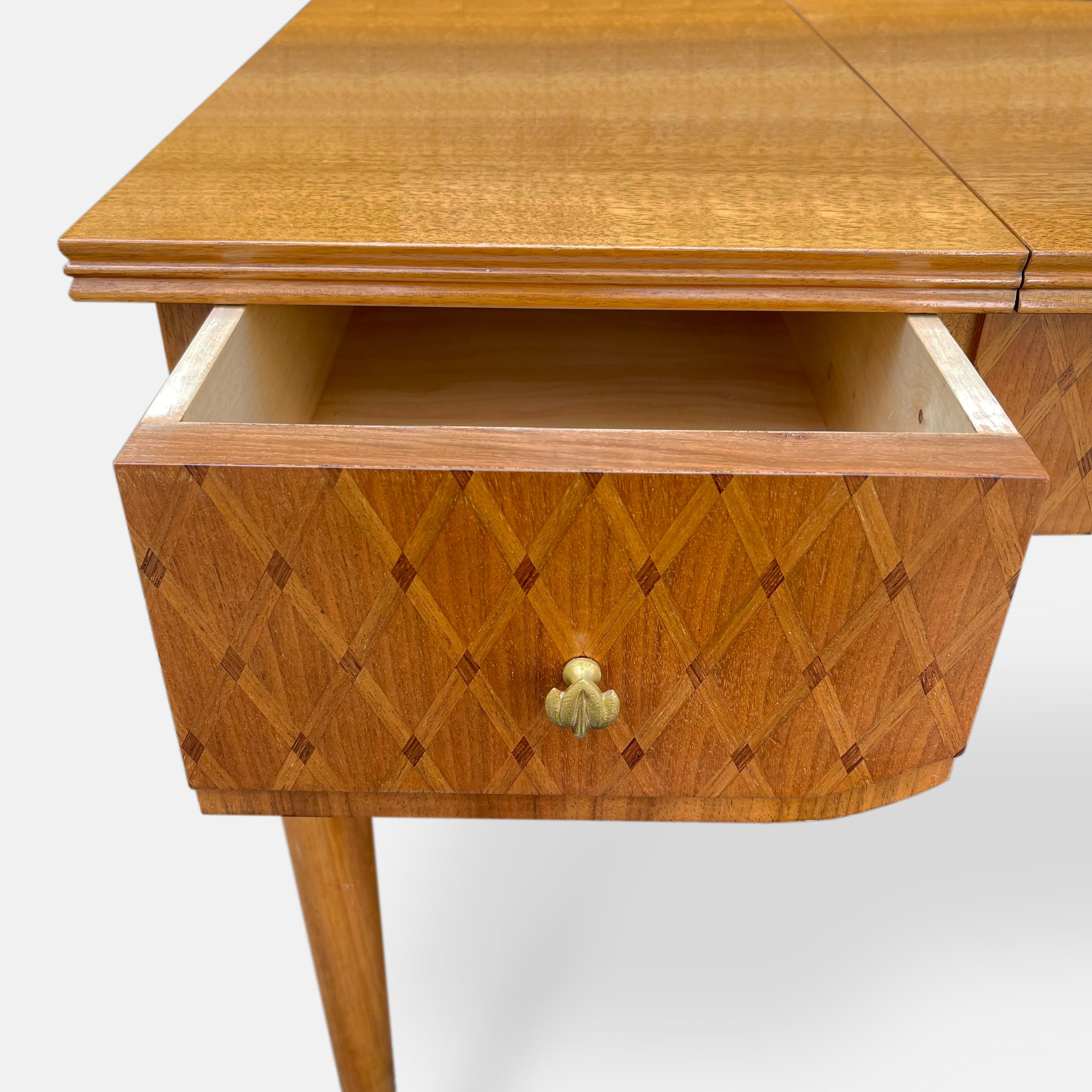 Ladies Writing and Vanity Table by Jules Leleu, circa 1950s In Good Condition For Sale In London, GB