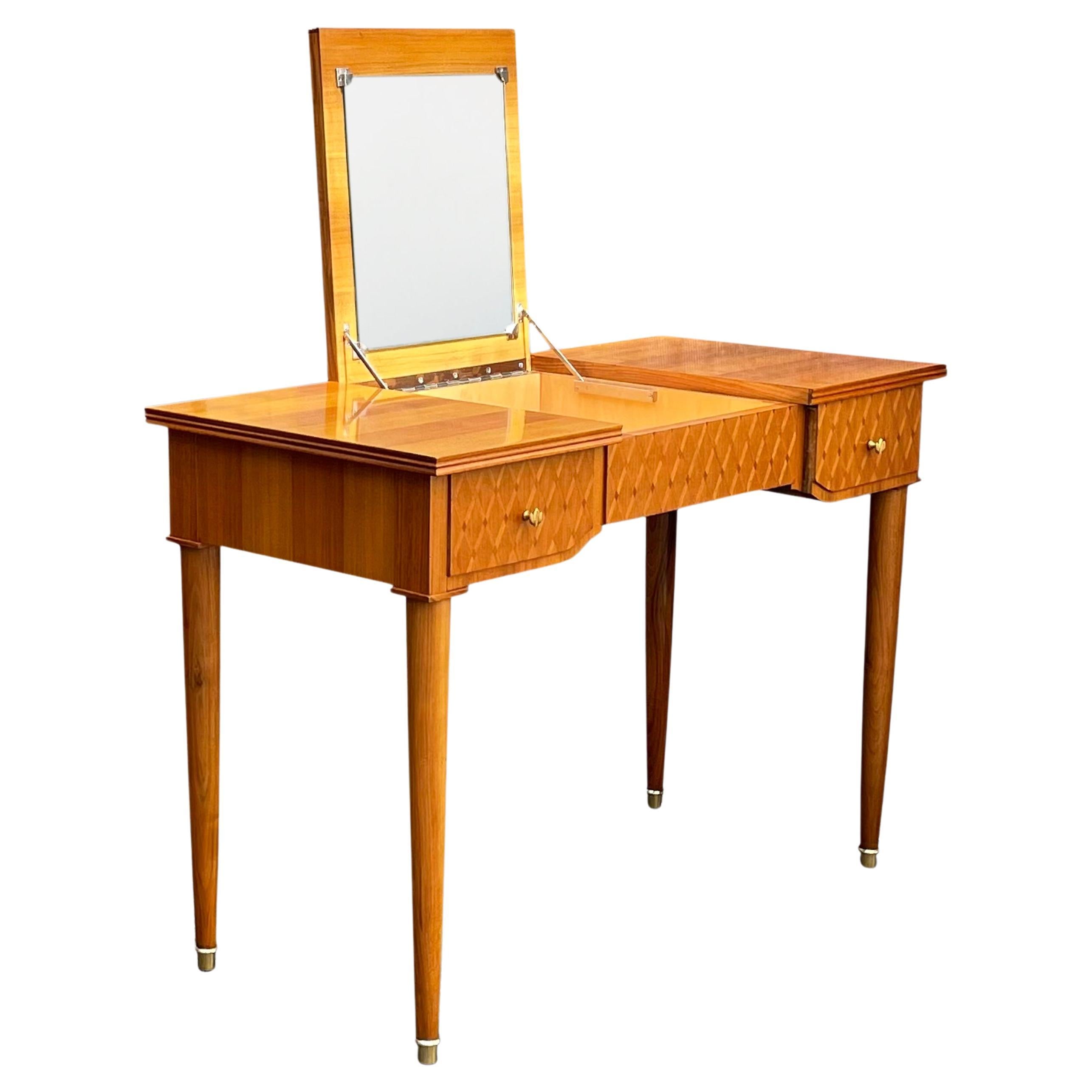 Ladies Writing and Vanity Table by Jules Leleu, circa 1950s For Sale