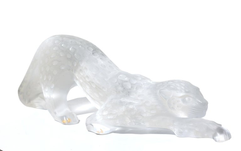 Lalique Clear and Frosted Crystal Figure of a Panther, Zeila In Good Condition For Sale In Palm Beach, FL