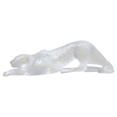 Figura de pantera de cristal transparente y esmerilado de Lalique, Zeila