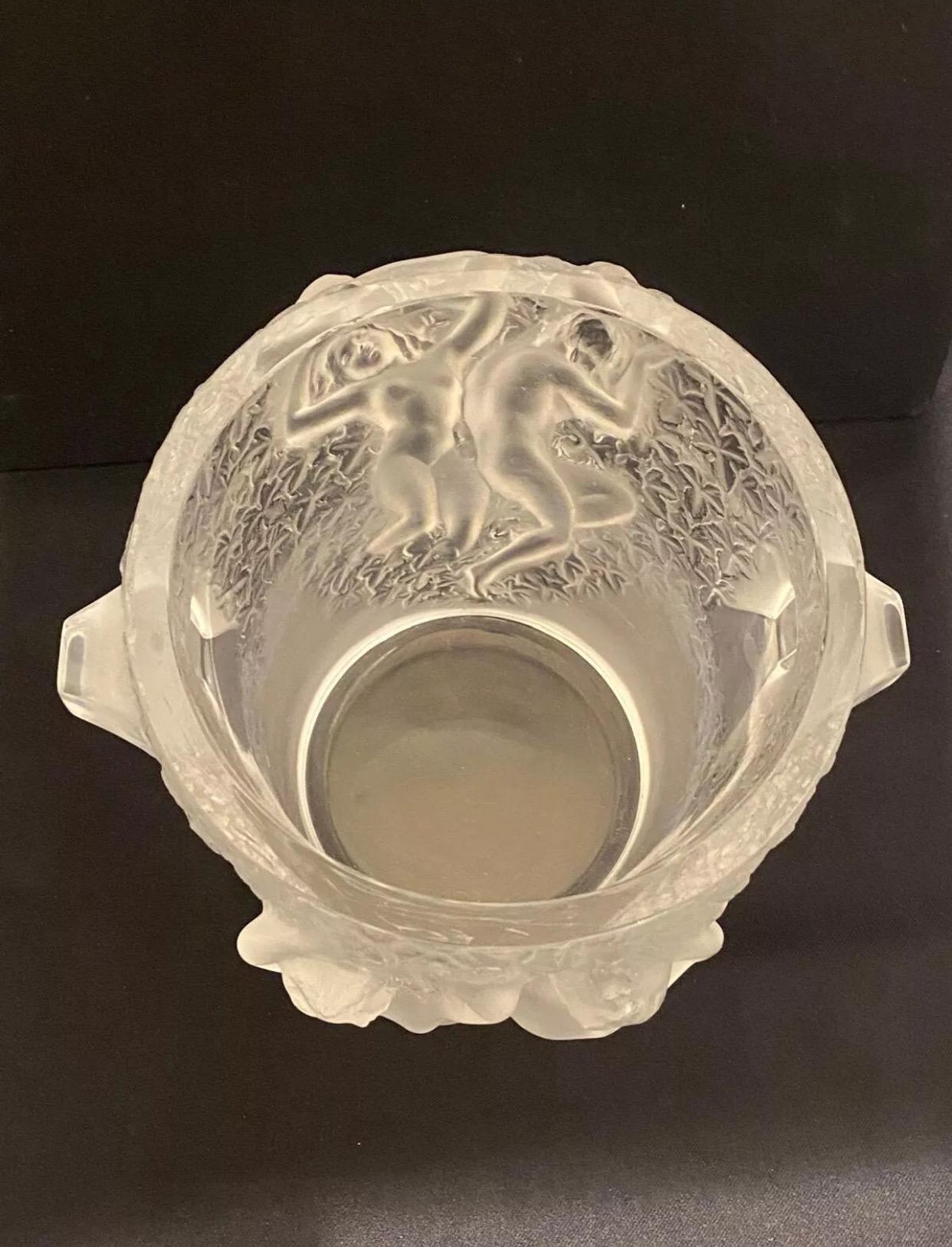 A Lalique Crystal Ganymede Champagne Cooler Ice Bucket 4