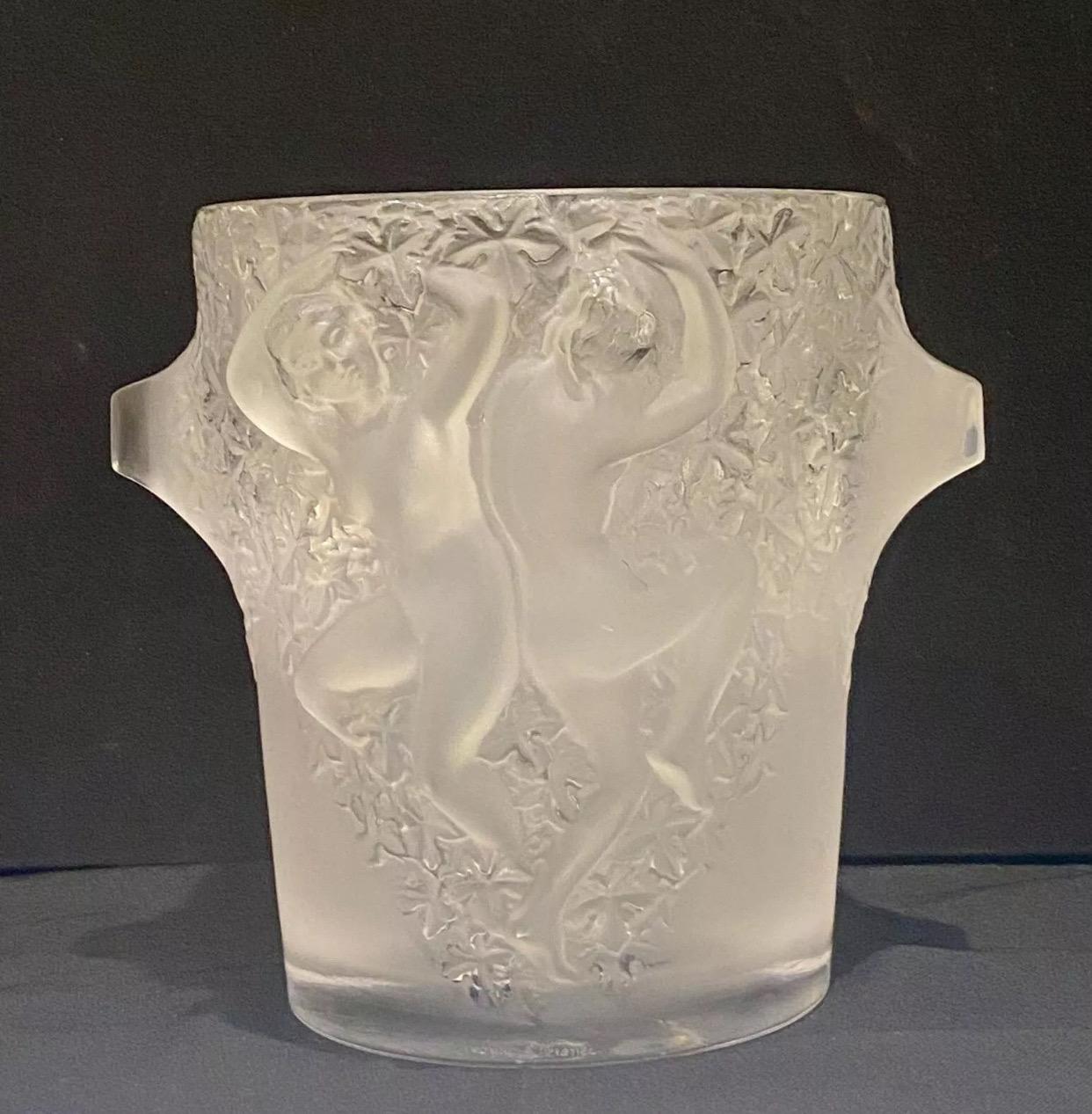 A Lalique Crystal Ganymede Champagne Cooler Ice Bucket 10