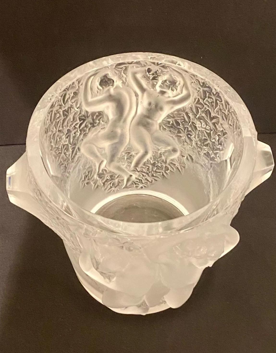 Art Deco A Lalique Crystal Ganymede Champagne Cooler Ice Bucket