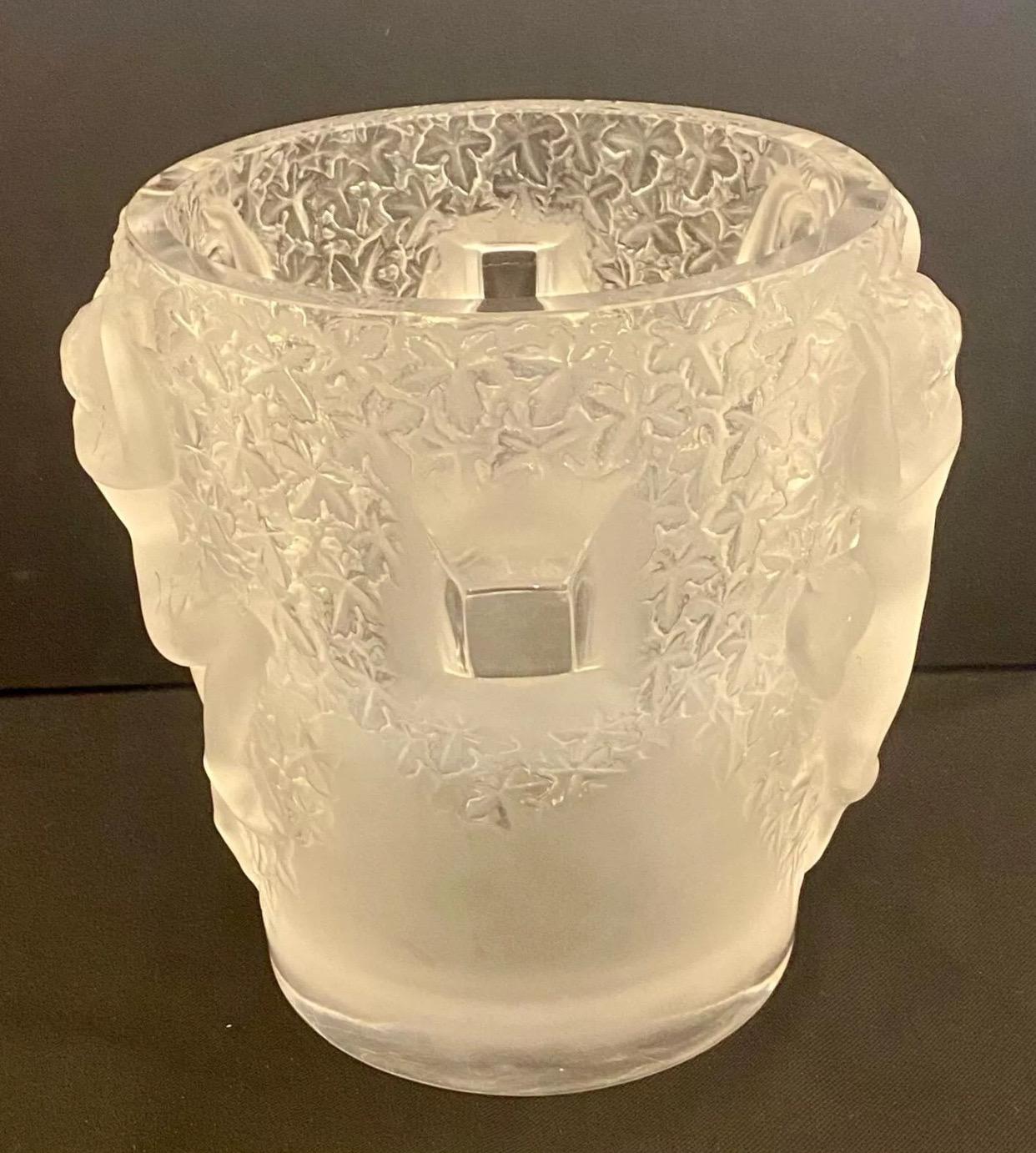 A Lalique Crystal Ganymede Champagne Cooler Ice Bucket In Excellent Condition In London, GB