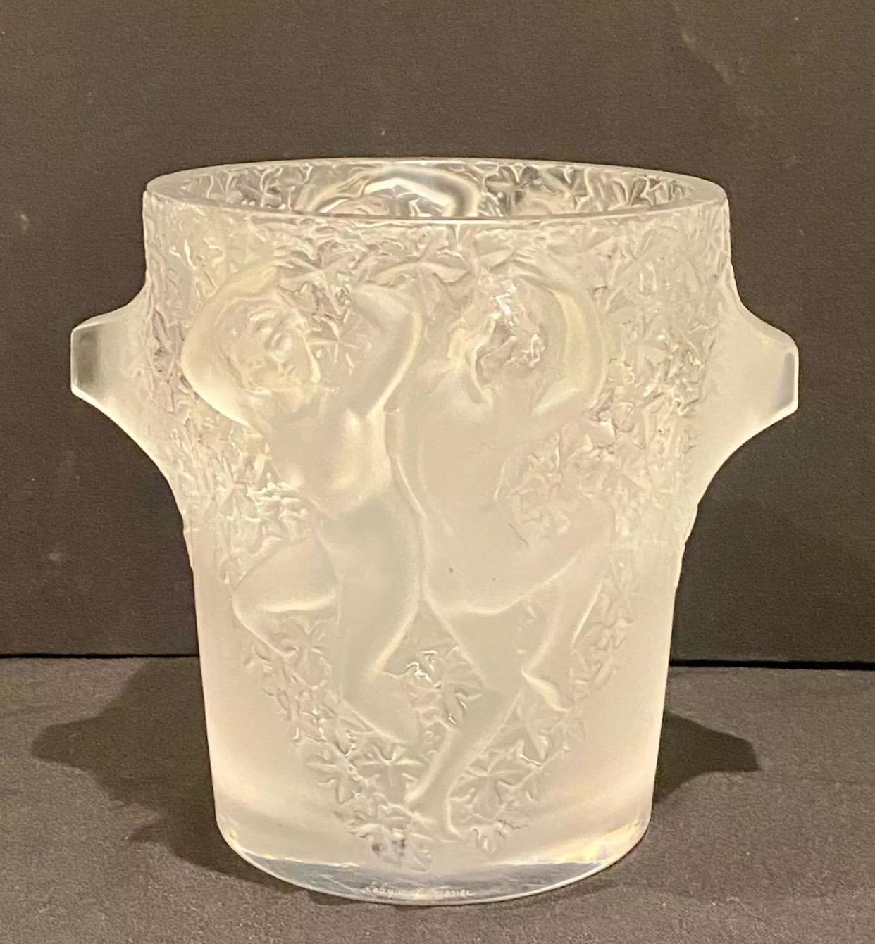 A Lalique Crystal Ganymede Champagne Cooler Ice Bucket 3