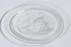 A Lalique Crystal 'Ship' glass plate, Modern
