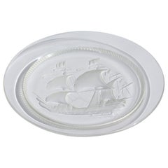 A Lalique Crystal 'Ship' glass plate, Modern